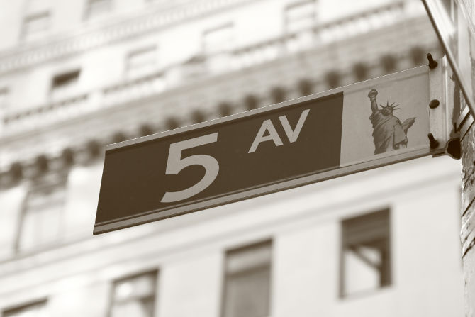 5Th Ave sign in Manhattan, New York City
