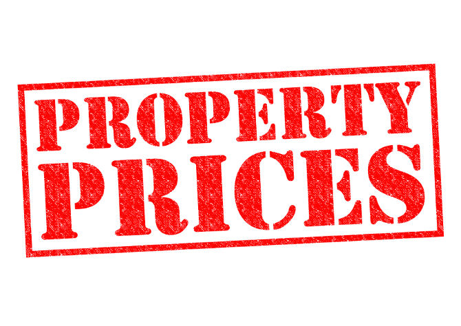 PROPERTY PRICES red Rubber Stamp over a white background.
