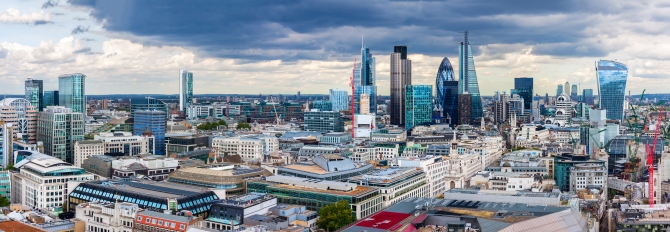 The City of London Panorama in the afternoon
