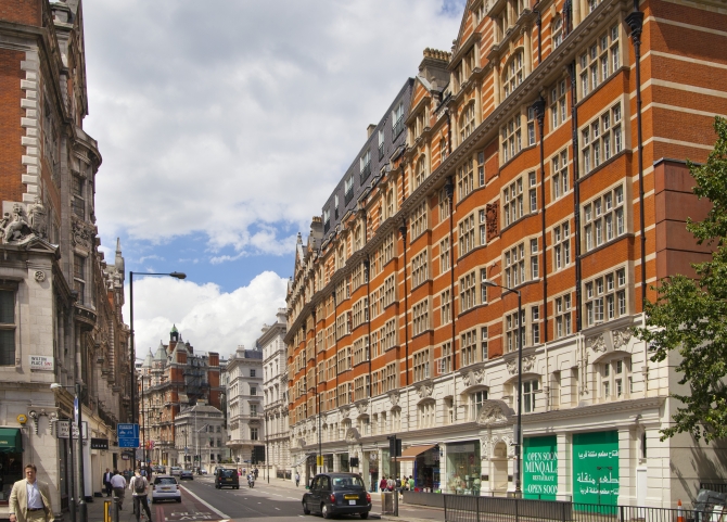 LONDON, UK - JUNE 3, 2014: Mayfair town houses and flats, centre of London