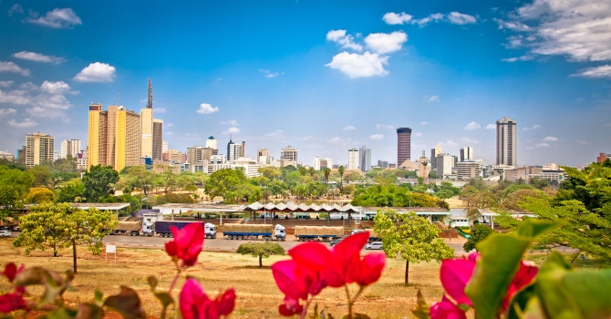 Panoramic view on Nairobi , Kenya.  Africa.