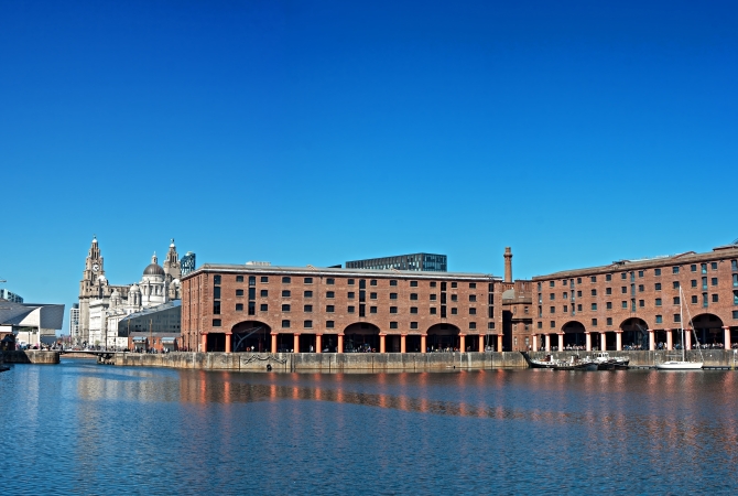 Albert Dock and Liver Buildings Liverpool UK