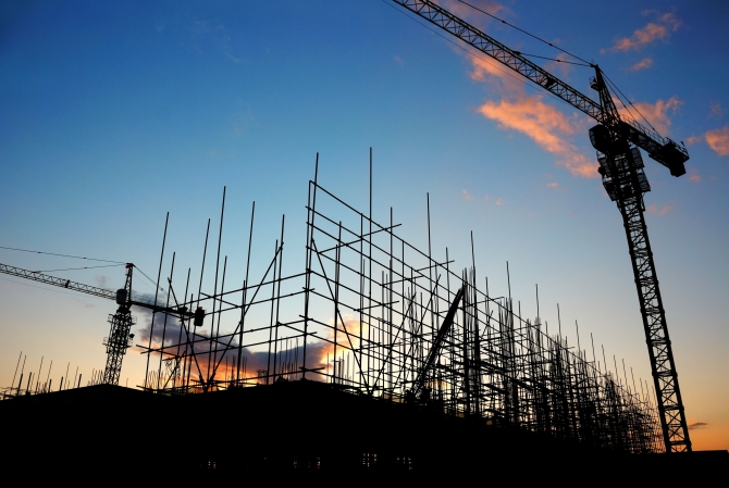 Construction Site at Dusk (or Dawn)