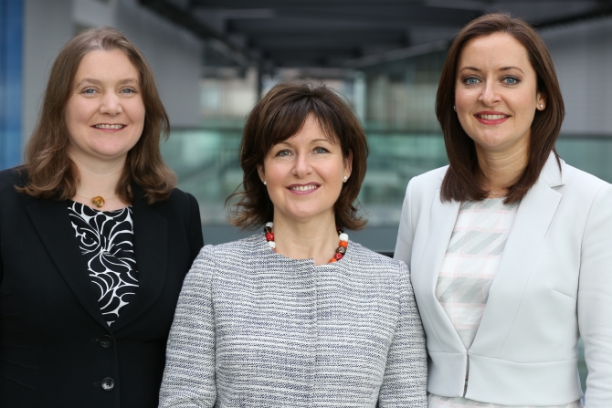 Three of EY’s new female partners (left to right) Jennifer Houston, Tricia Nelson and Laura Mair.