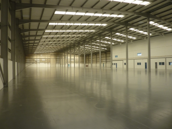 Silverstone success: The interior of the New York Industrial Estate warehouse