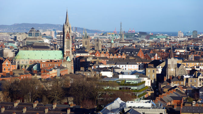 View over the Irish capital of Dublin